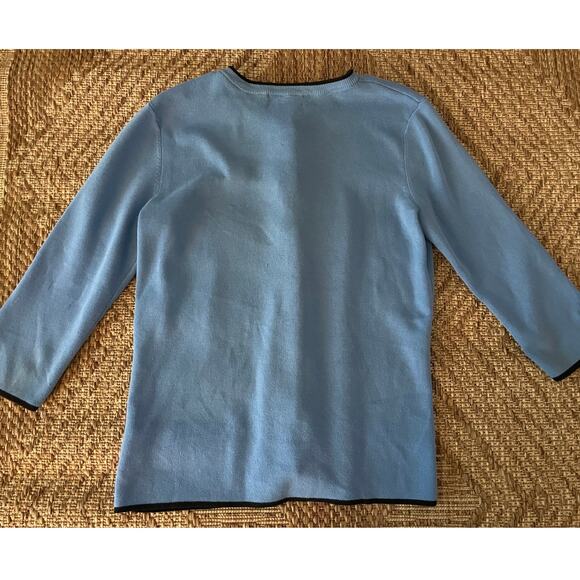 90s style Designers Originals Blue Cardigan with Black edging SZ Small - Picture 5 of 8